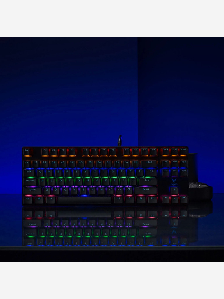RAPOO Игровая механическая клавиатура проводная V500PRO-87, цвет - черный (12857)
