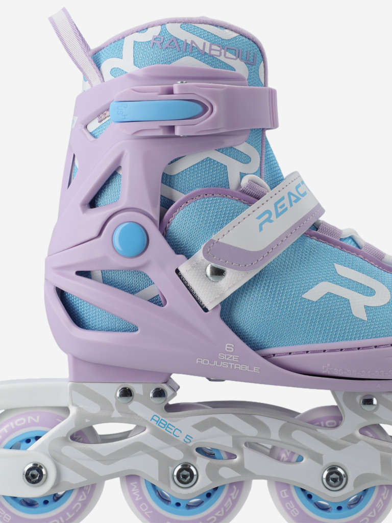 Роликовые коньки детские раздвижные Reaction Rainbow girl