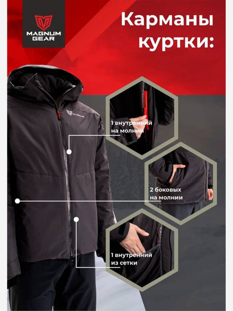 Куртка мужская для рыбалки MAGNUM GEAR TRAVEL черный