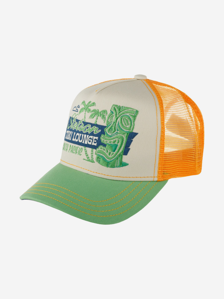 Бейсболка с сеточкой STETSON 7751195 TRUCKER CAP TIKI LOUNGE (зеленый)
