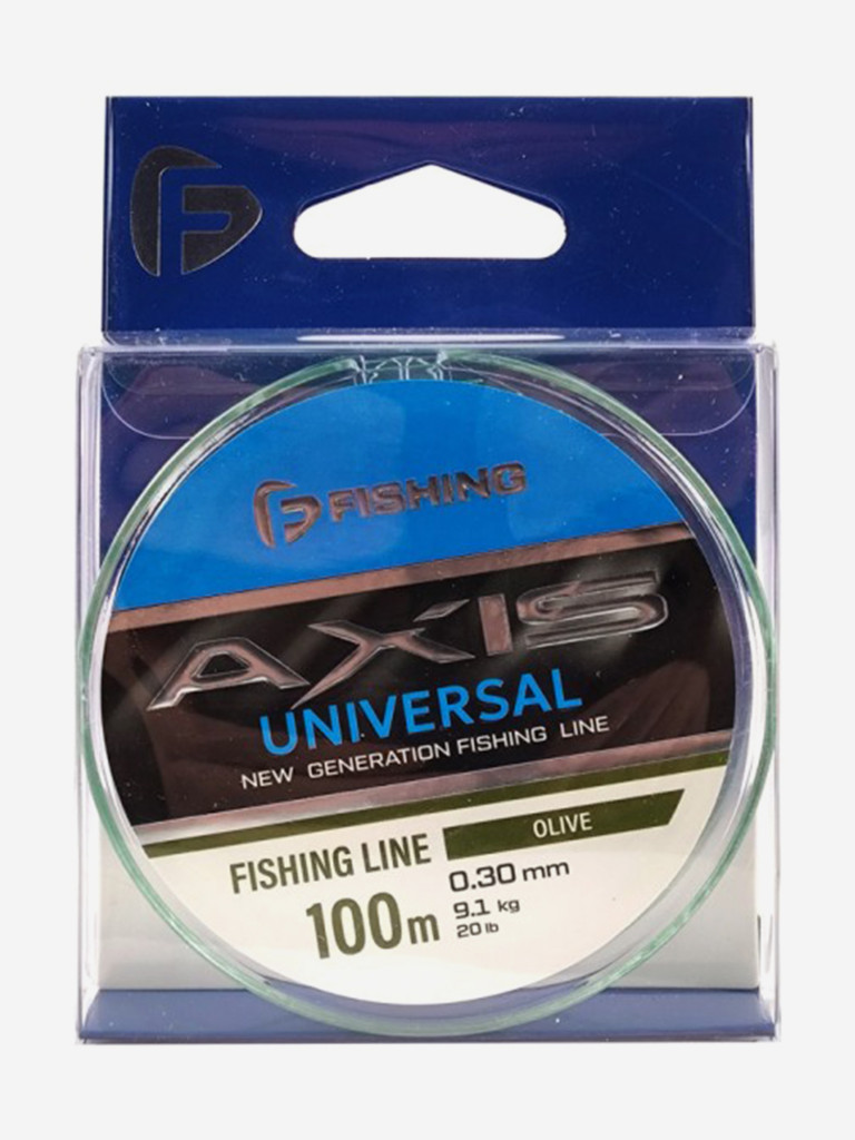 Леска F-FISHING Axis Universal Line Olive 100м 0,30мм 9,1кг/20lb