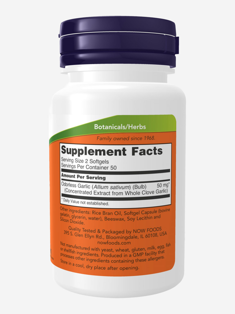 NOW Чеснок без запаха 414мг 100 капс