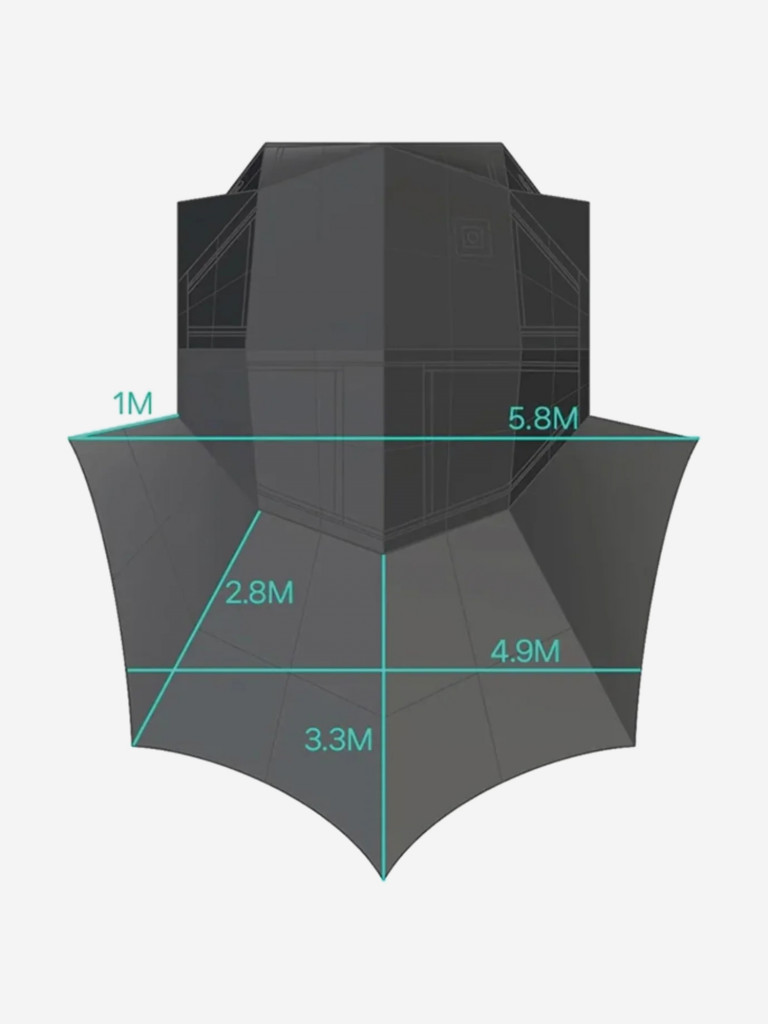 Надувная палатка Coody BESTONA Army Green, 380×380×275 см, 2–4 человека, 2 входа, навес