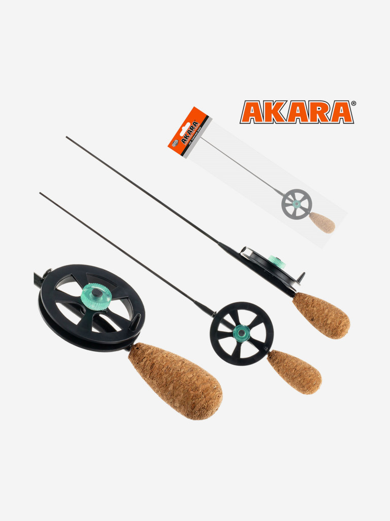 Удочка зимняя Akara Leader N с катушкой под кивок (хлыст Hi Carbon fast) пробковая ручка