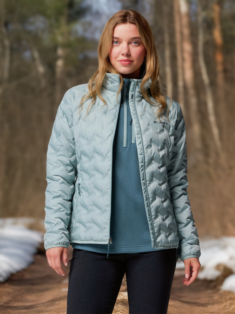 Пуховик женский Columbia Delta Ridge II Down Jacket Голубой 13999₽