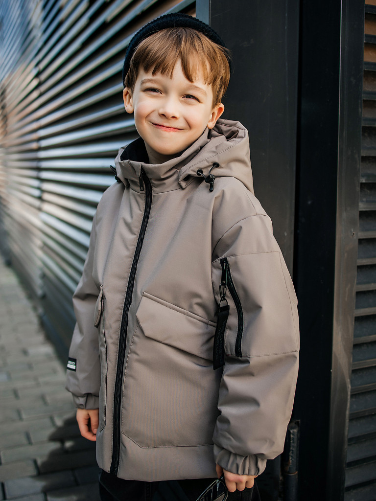 Куртка утепленная для мальчика batik Брюс природный серый