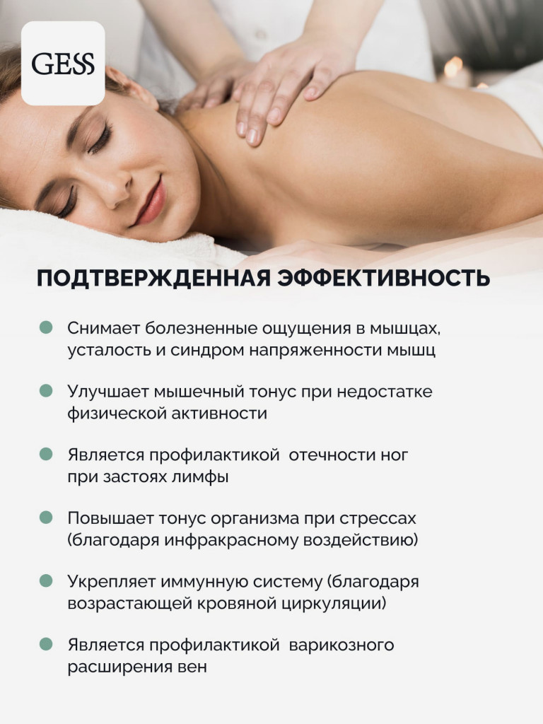 Массажная подушка GESS uShiatsu, электрический массажер для тела
