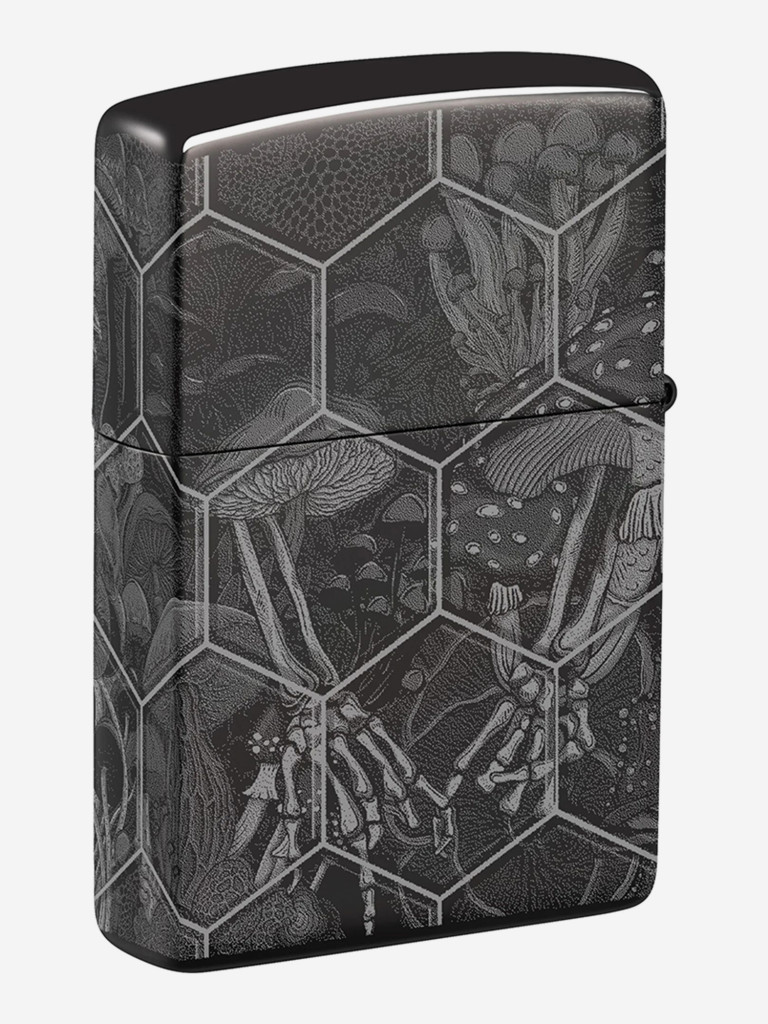 Зажигалка бензиновая ветроустойчивая Zippo Mushroom Skulls High Polish Black