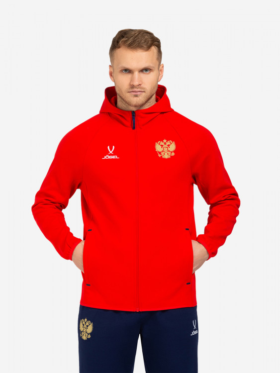 Худи на молнии Jogel NATIONAL Essential Hooded FZ Jacket, цвет красный