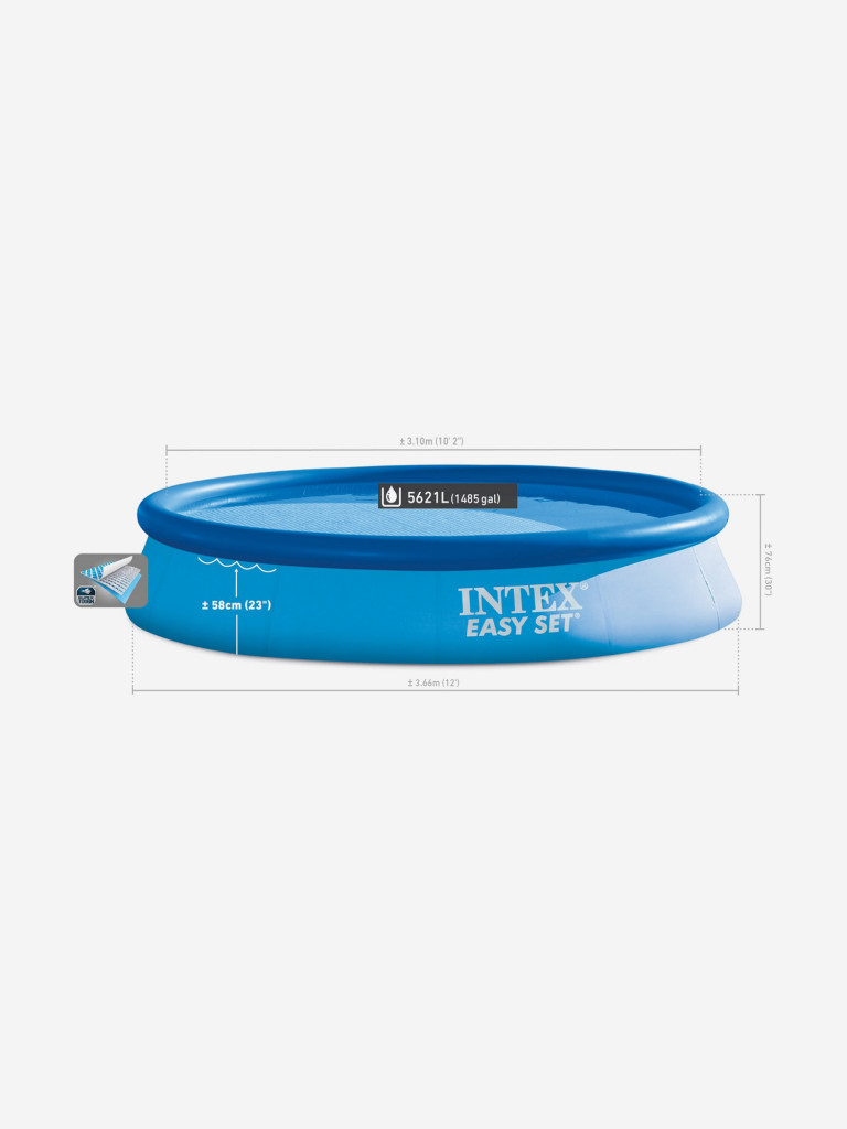 Бассейн надувной Intex Easy Set, 366х76 см, фильтр-насос 2006 л/ч, голубой