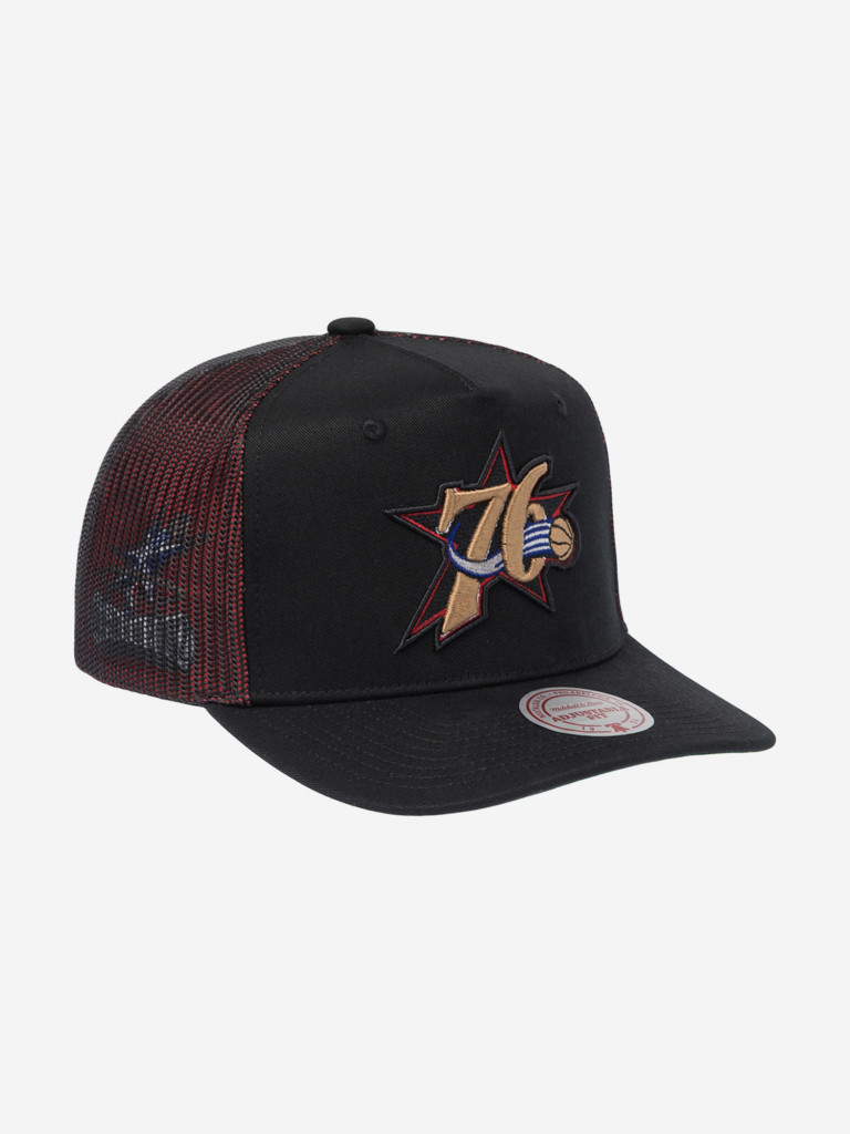 Бейсболка с сеточкой MITCHELL NESS HT11506-P76BLCK Philadelphia 76Ers NBA (черный)