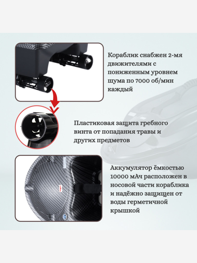 Прикормочный кораблик ACTOR PLUS Sonar Black