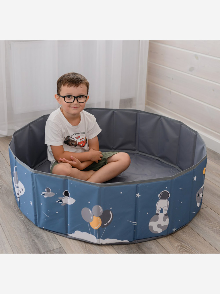 Сухой бассейн для шариков UNIX Kids Space 100, голубой, без шариков