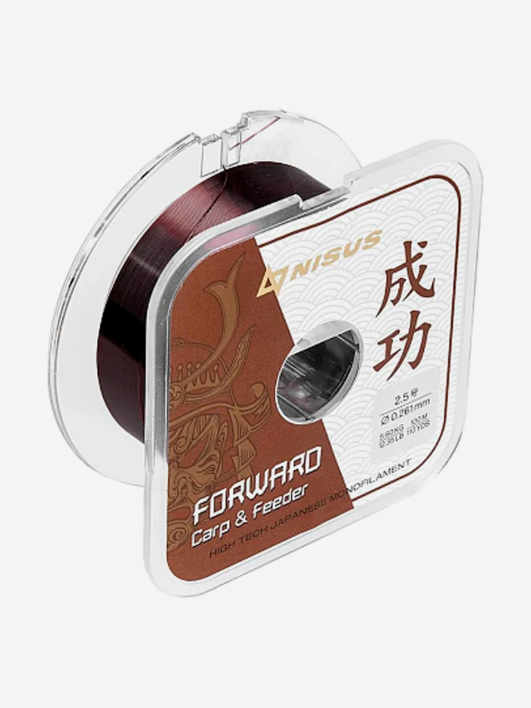 Леска для рыбалки Nisus FORWARD Carp&Feeder Nylon 0,261мм, 100м, 5,60кг, темно-коричневый