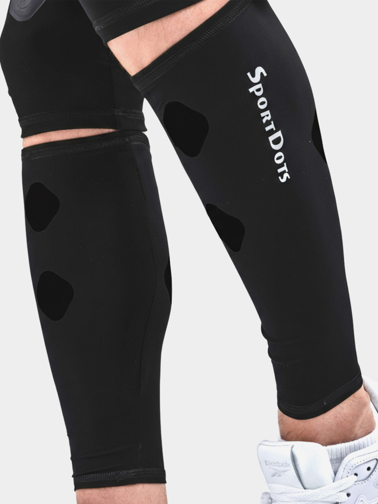 Суппорт голени, унисекс, SportDots, черный