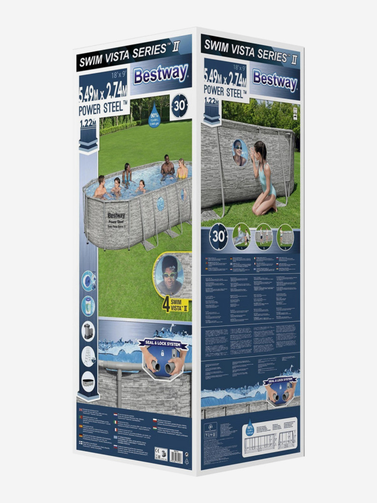 Каркасный овальный бассейн ротанг Bestway 56716 (549х274х122см)