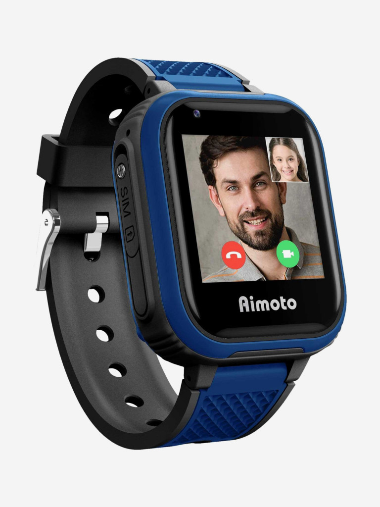 Смарт-часы Кнопка Жизни Aimoto Pro Indigo 4G, 1.44", черный/синий/черный/синий, 9500102
