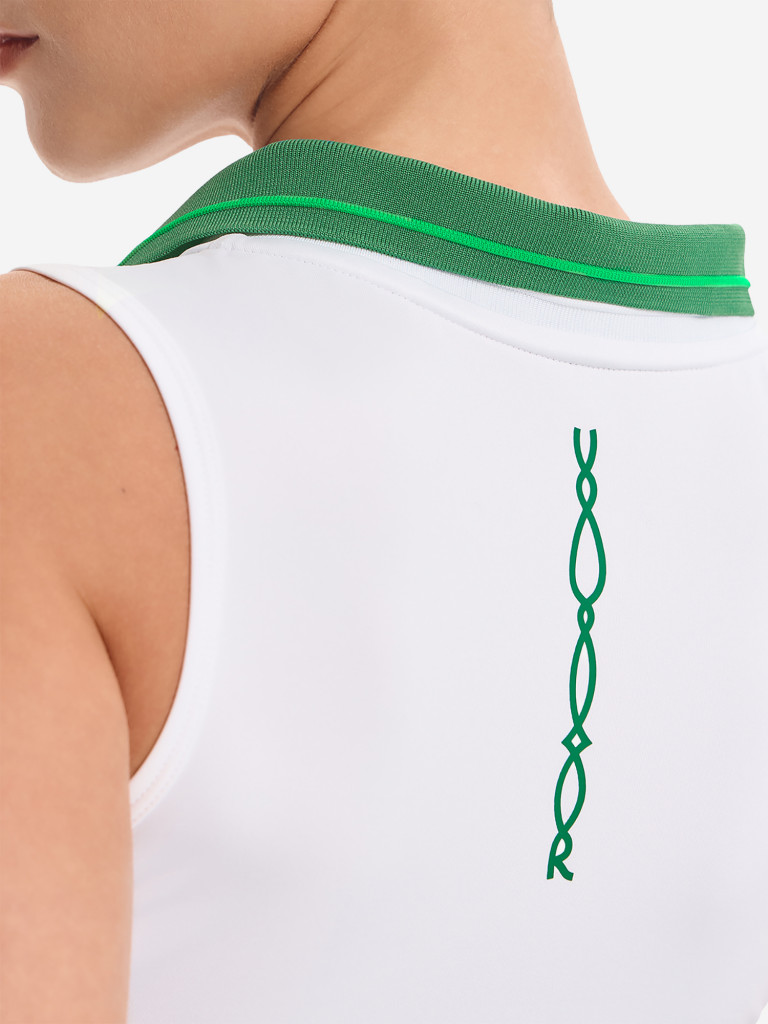 Поло женское RAQUETA SPORT без рукавов Spotlight, White and Green