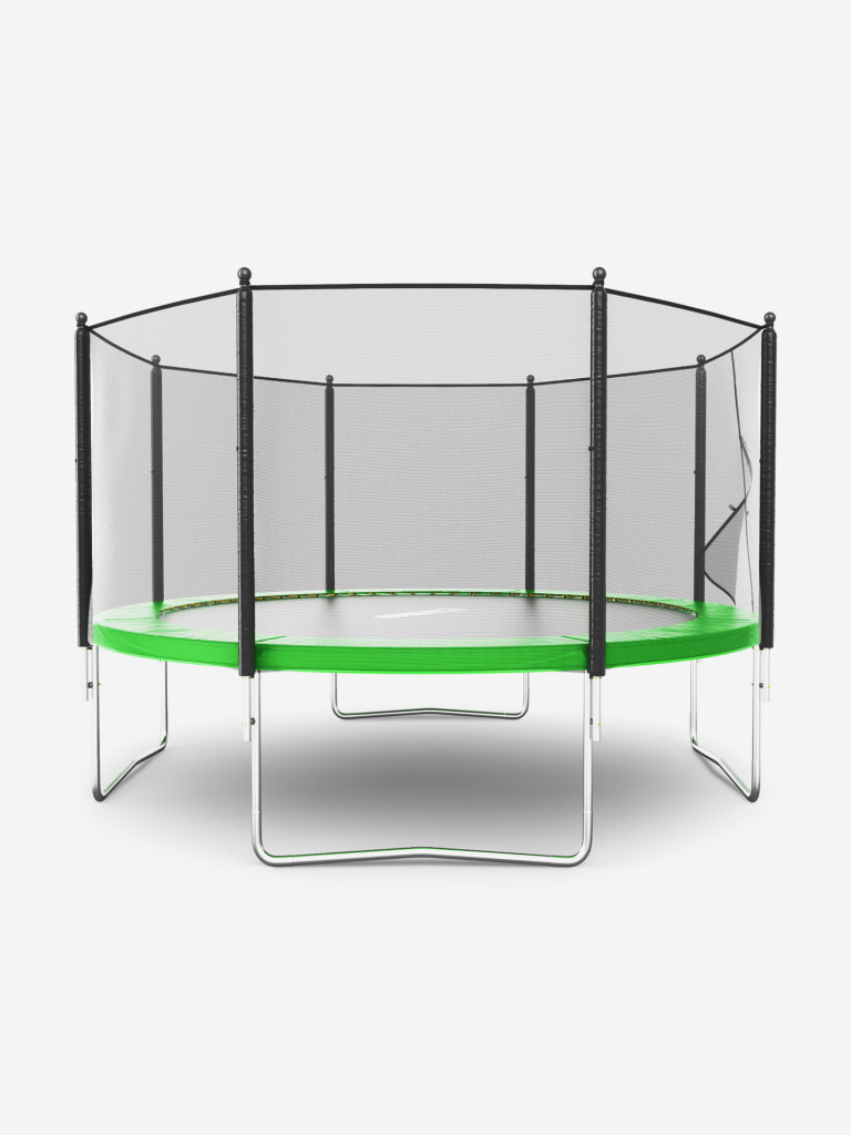 Батут каркасный UNIX Line Simple 12 ft Green с внешней защитной сеткой, общий диаметр 366 см, до 150 кг
