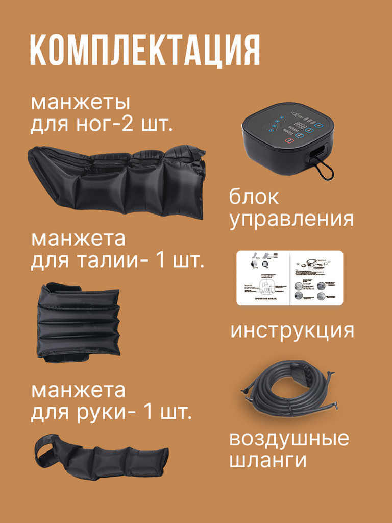 Массажер для всего тела SENNE, лимфодренажный для ног, рук и талии 4-х камерный