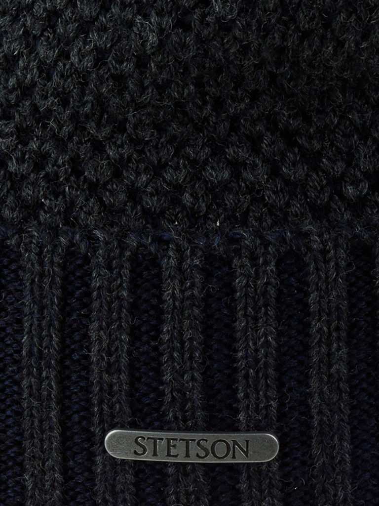 Шапка с отворотом STETSON 8599383 BEANIE MERINO (синий)