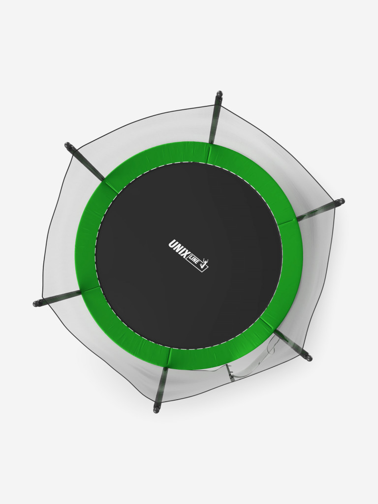 Батут каркасный UNIX Line Simple 10 ft Green с внешней защитной сеткой, общий диаметр 305 см, до 140 кг, большой, детский батут для улицы UNIXLINE
