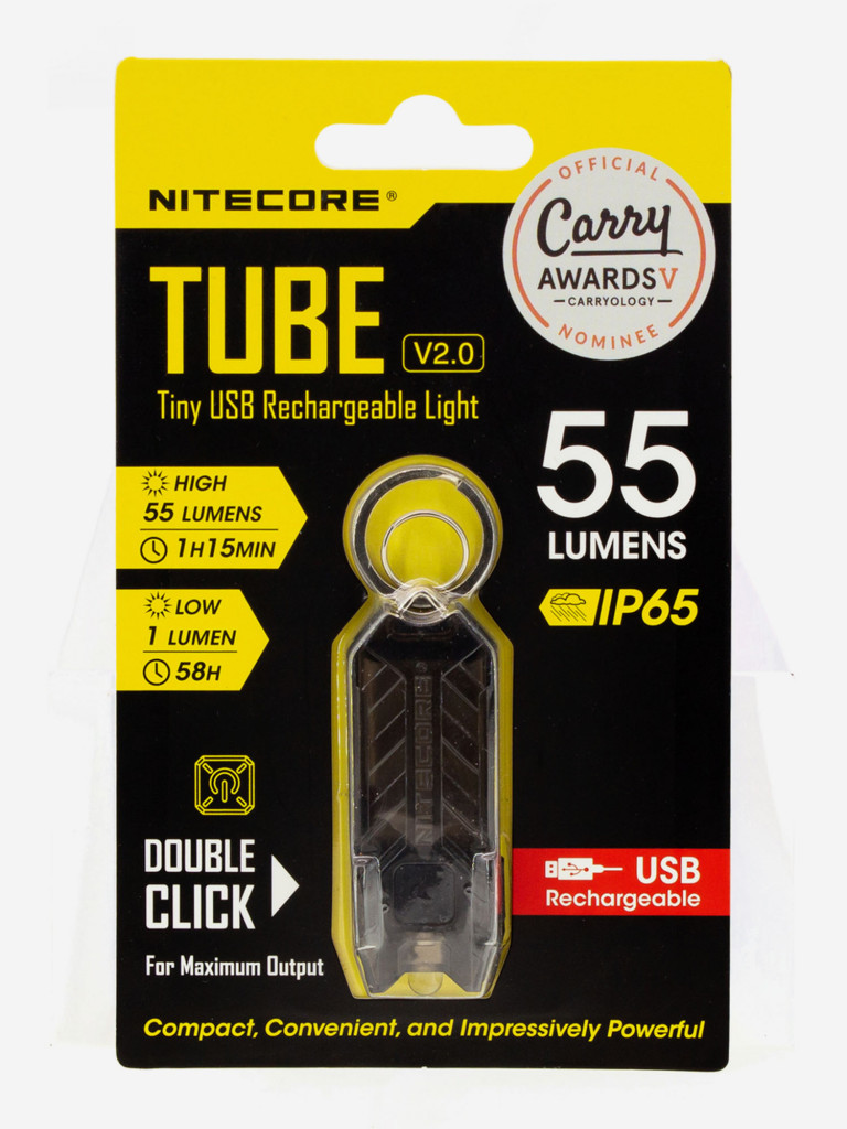 Наключный фонарь NITECORE TUBE V2.0 BLACK З/У