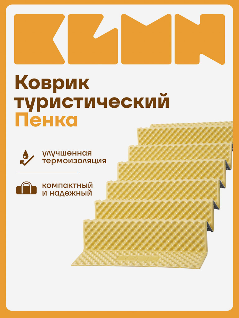 Коврик туристический KLMN пенный складной салатовый