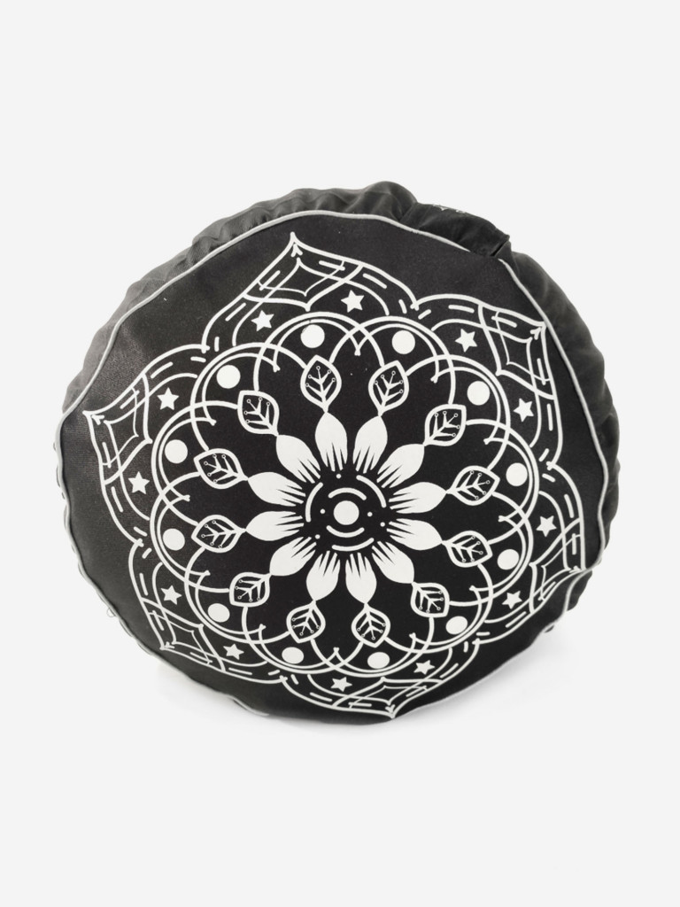 Подушка для медитации Mandala Black, черный, размер 30 х 30 х 15 см вес 2 кг состав гречишная лузга
