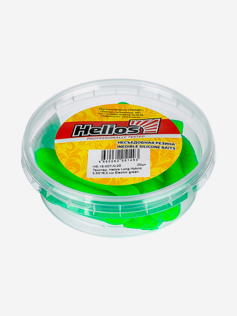 Мягкая приманка Helios Long Hybrid, 3,55" / 9,0 см, Electric green, 20 штук (HS-15-007-N-20)