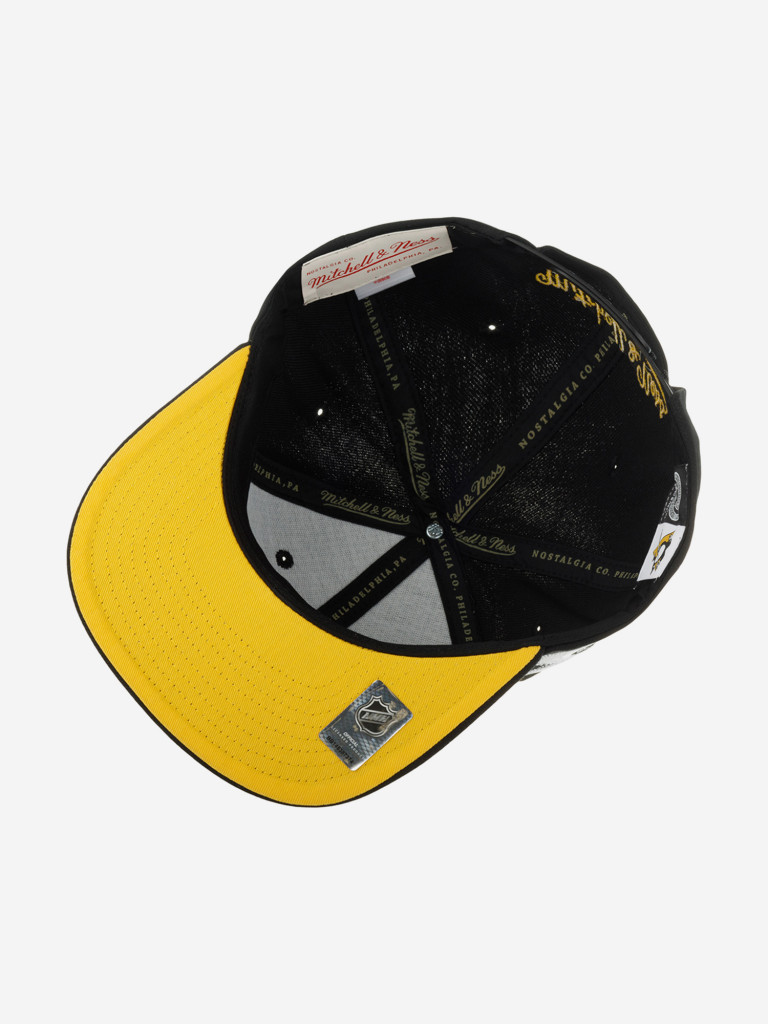 Бейсболка с прямым козырьком MITCHELL NESS HHSS6086-PPEYYPPPBLCK Pittsbugh Penguins NHL