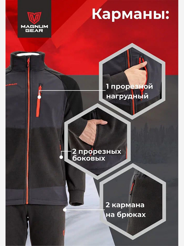 Костюм мужской флисовый MAGNUM GEAR POLAR черный