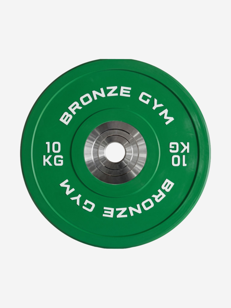 Диск олимпийский BRONZE GYM тяжелоатлетический зеленый 10 кг