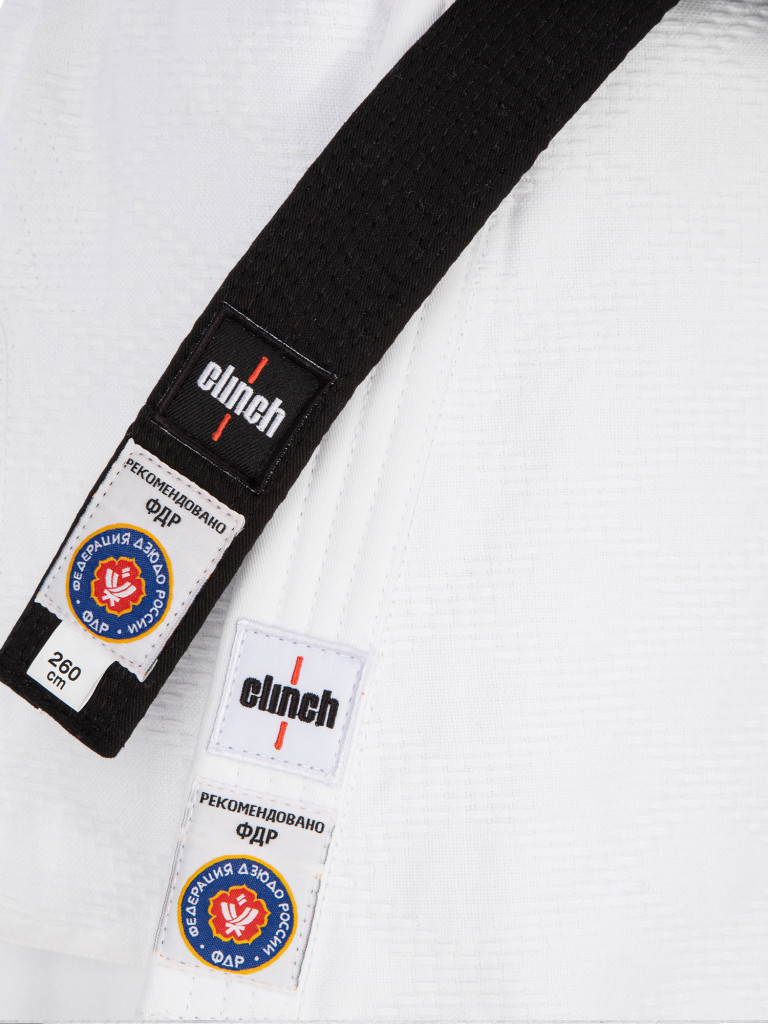 Кимоно для дзюдо подростковое Clinch Judo Gold FDR белое