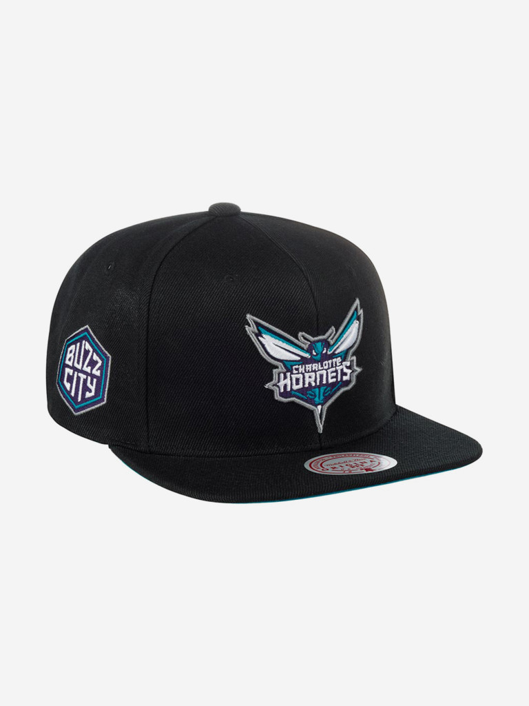 Бейсболка с прямым козырьком MITCHELL NESS 6HSSSH21270-CHOBLCK Charlotte Hornets NBA