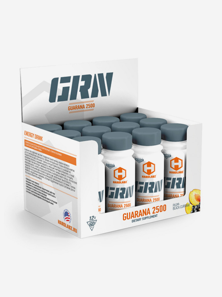 Гуарана 2500 HARDLABZ слива-черная смородина60мл 12шт., шоты