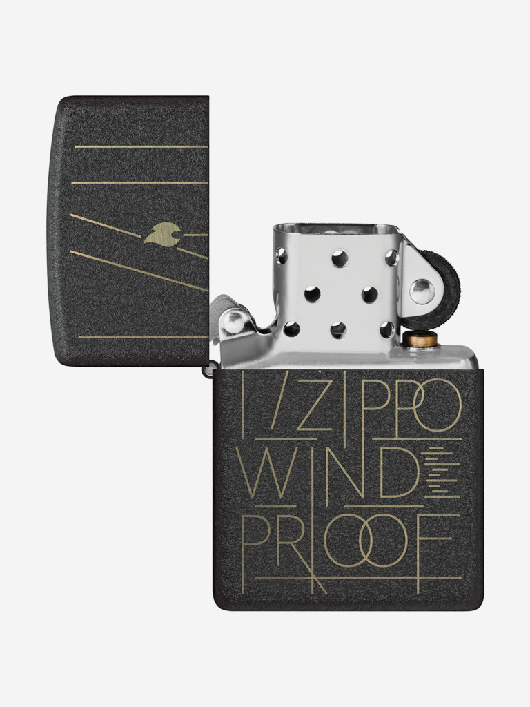 Зажигалка бензиновая ветроустойчивая Zippo Line Art Black Crackle