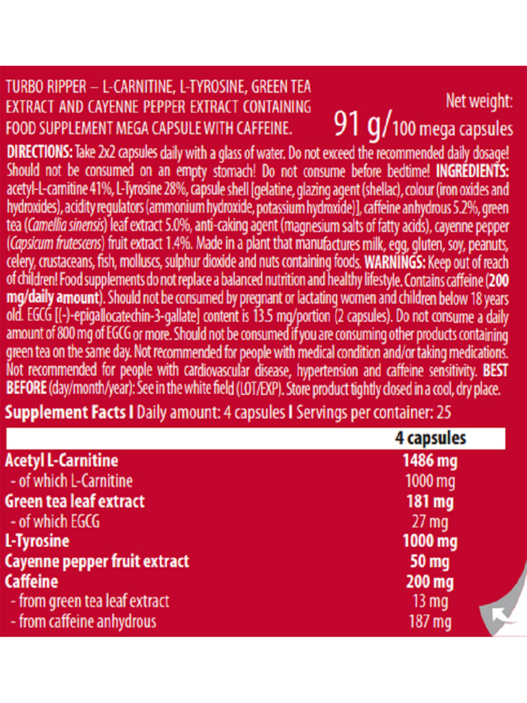 Жиросжигатель Scitec Nutrition Turbo Ripper 100 капсул