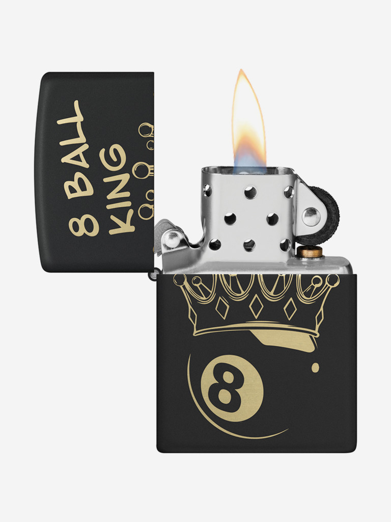 Зажигалка бензиновая ветроустойчивая Zippo Billiards Champion Design Black Matte