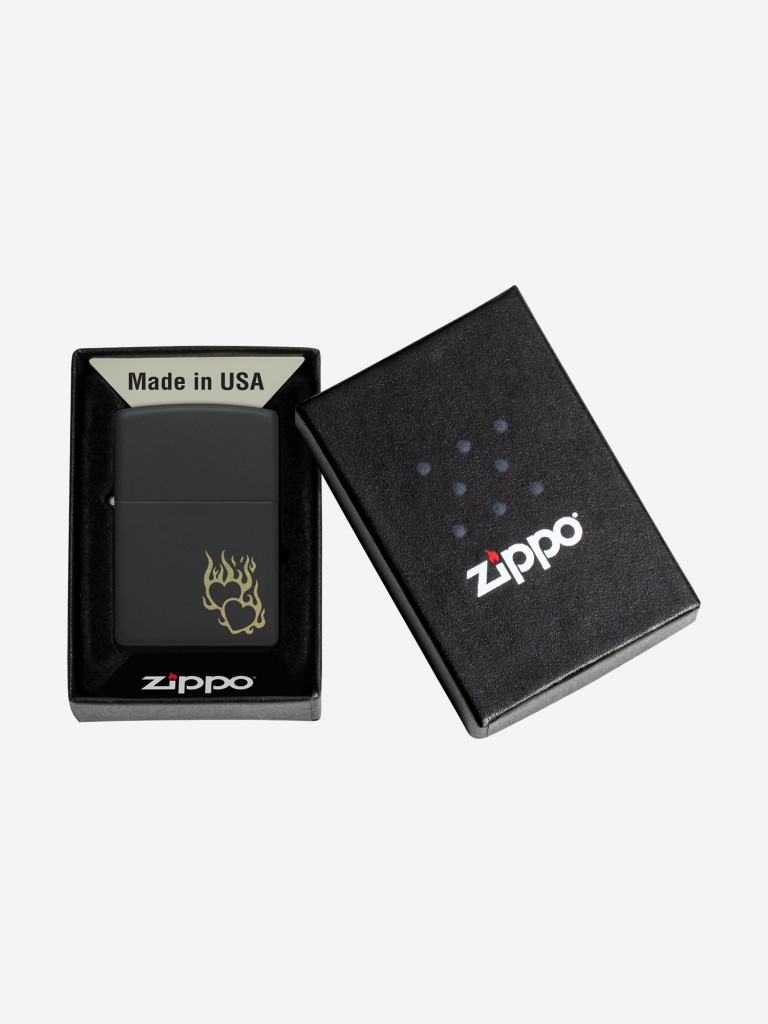 Зажигалка Zippo Fire Heart Black Matte