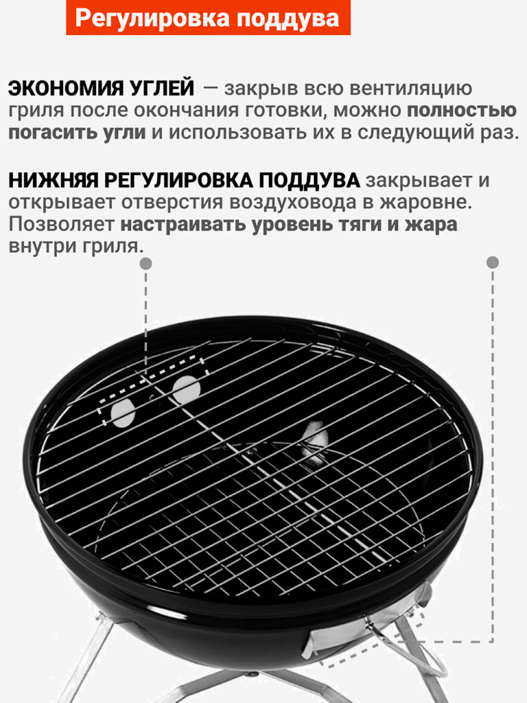 Угольный гриль барбекю Go Garden Premium 38