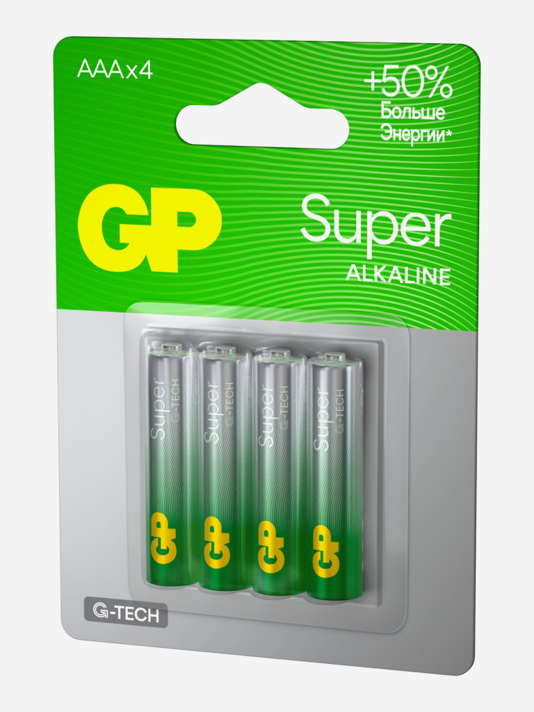 Батарейки мизинчиковые алкалиновые GP ААА Super Alkaline, 4 шт