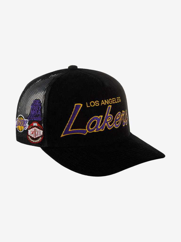 Бейсболка с сеточкой MITCHELL NESS HHSS6002-LALYYPPPBLCK Los Angeles Lakers NBA (черный)
