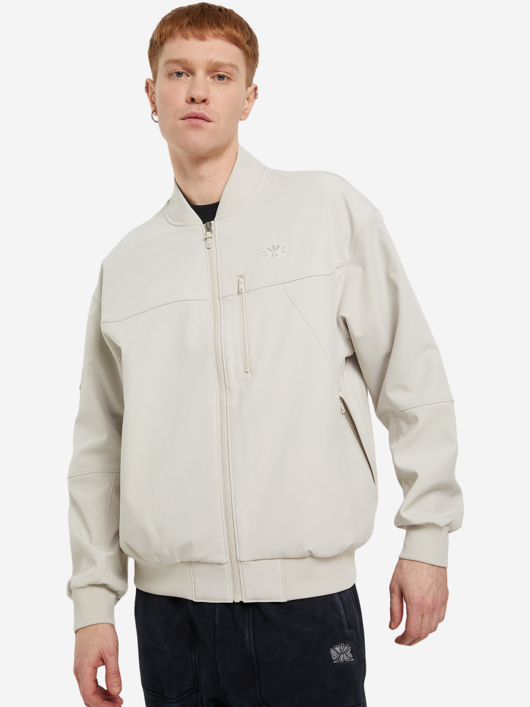 美品 ARULLE ☆ Inner Cotton Light Jacket Бомбер мужской Li-Ning Windbreaker арт. AJDT627-1F светло-серый