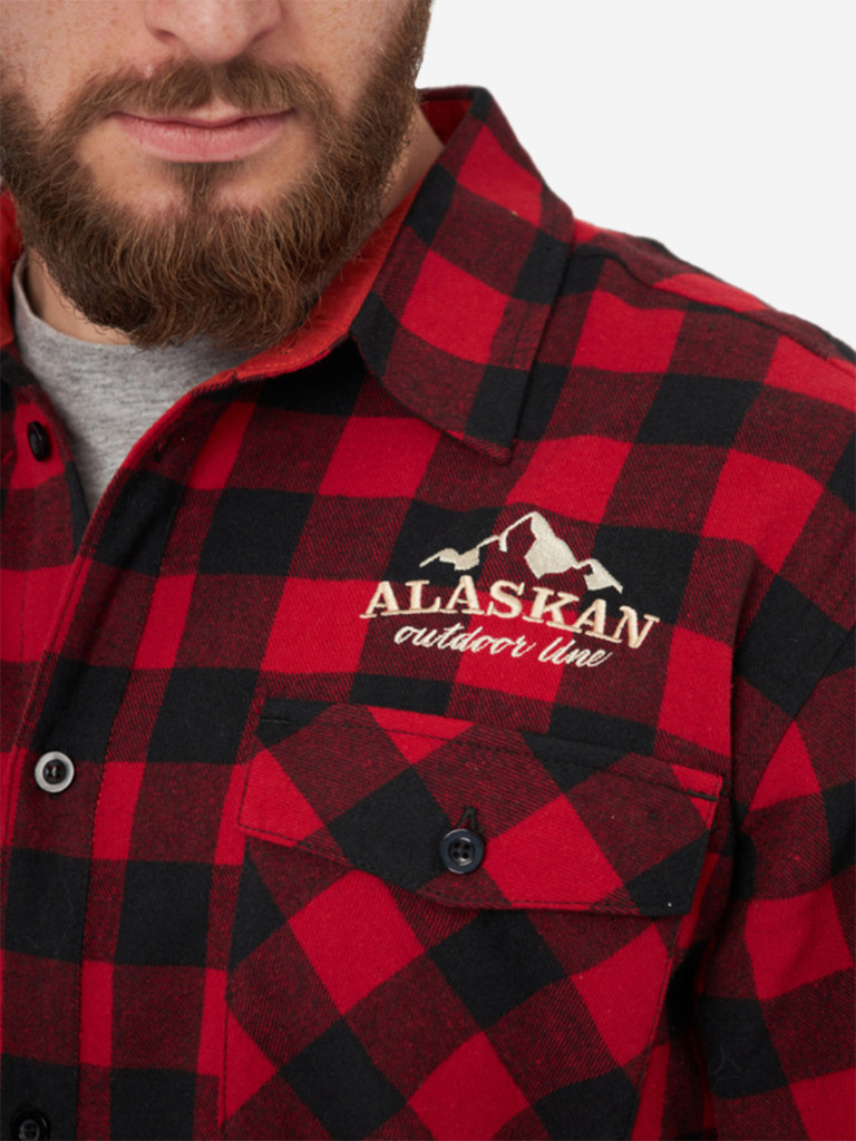 Мужская рубашка фланелевая Alaskan красная клетка