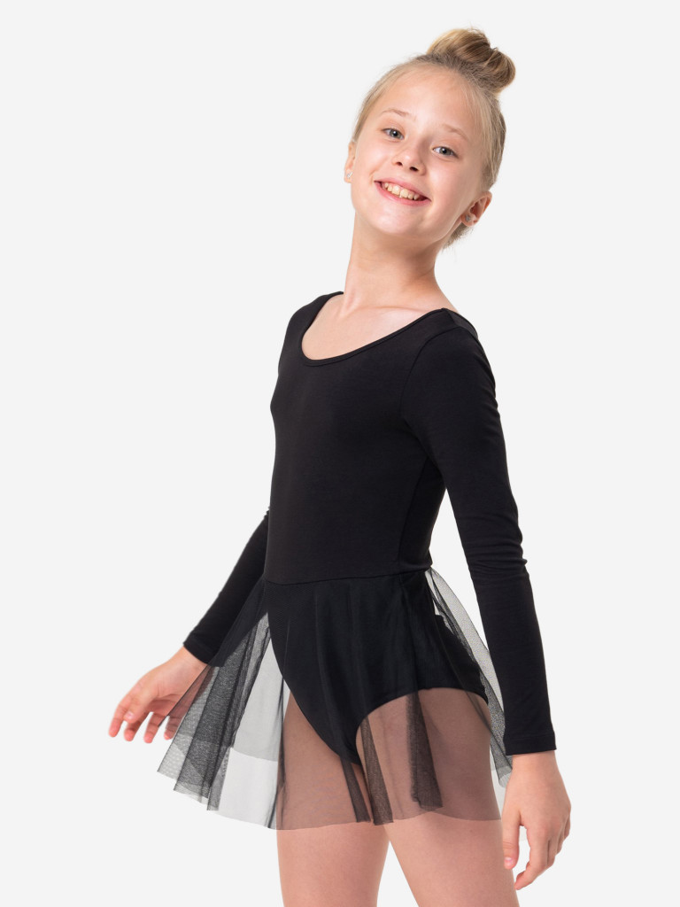 Купальник гимнастический для девочек Bonito kids черный цвет — купить ...