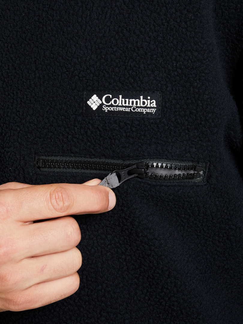 фото Джемпер флисовый мужской columbia helvetia half snap fleece, черный