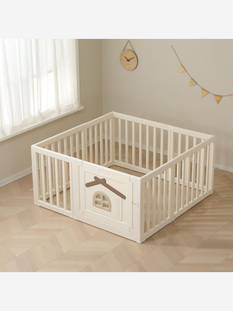 Большой детский игровой манеж UNIX Kids Classic Tree House 130 x 130 Camel