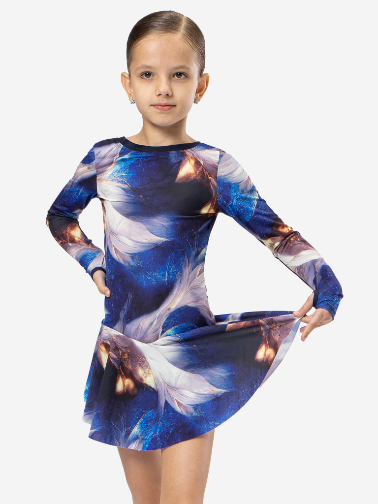 Платье детское ШарЛиС для танцев и гимнастики Wind blue