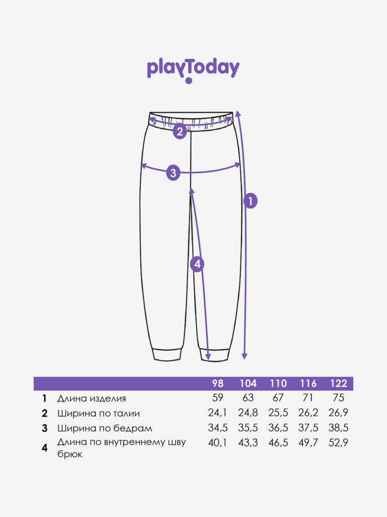 Брюки флисовые для девочки PlayToday